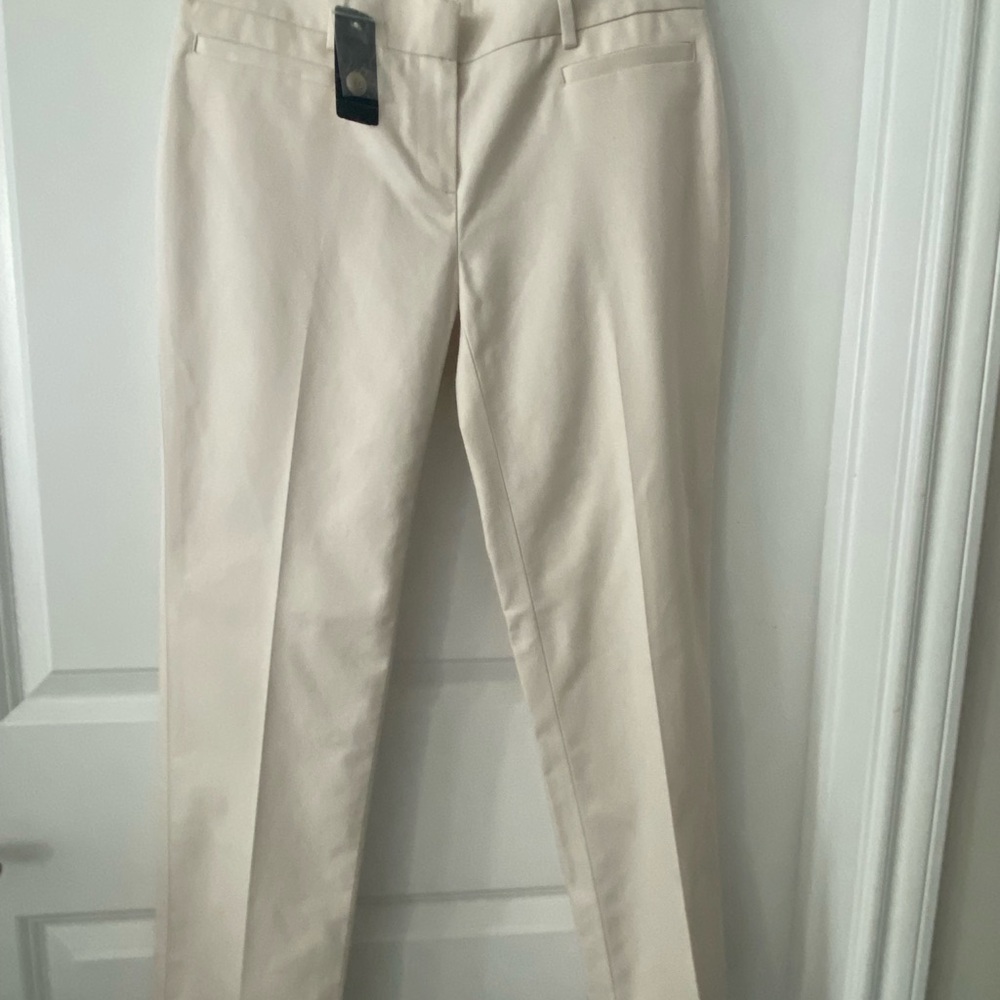 NWT Brooks Brothers Natalie Fit Ivory Cotton Pants $79, Size 4P